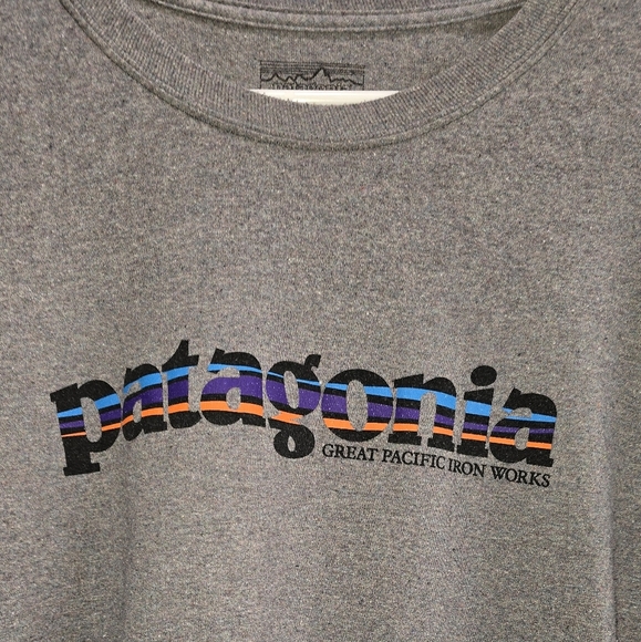 PATAGONIA | Long Sleeve Regular Fit Blue Logo T-Shirt Men’s Size XL - Picture 2 of 5